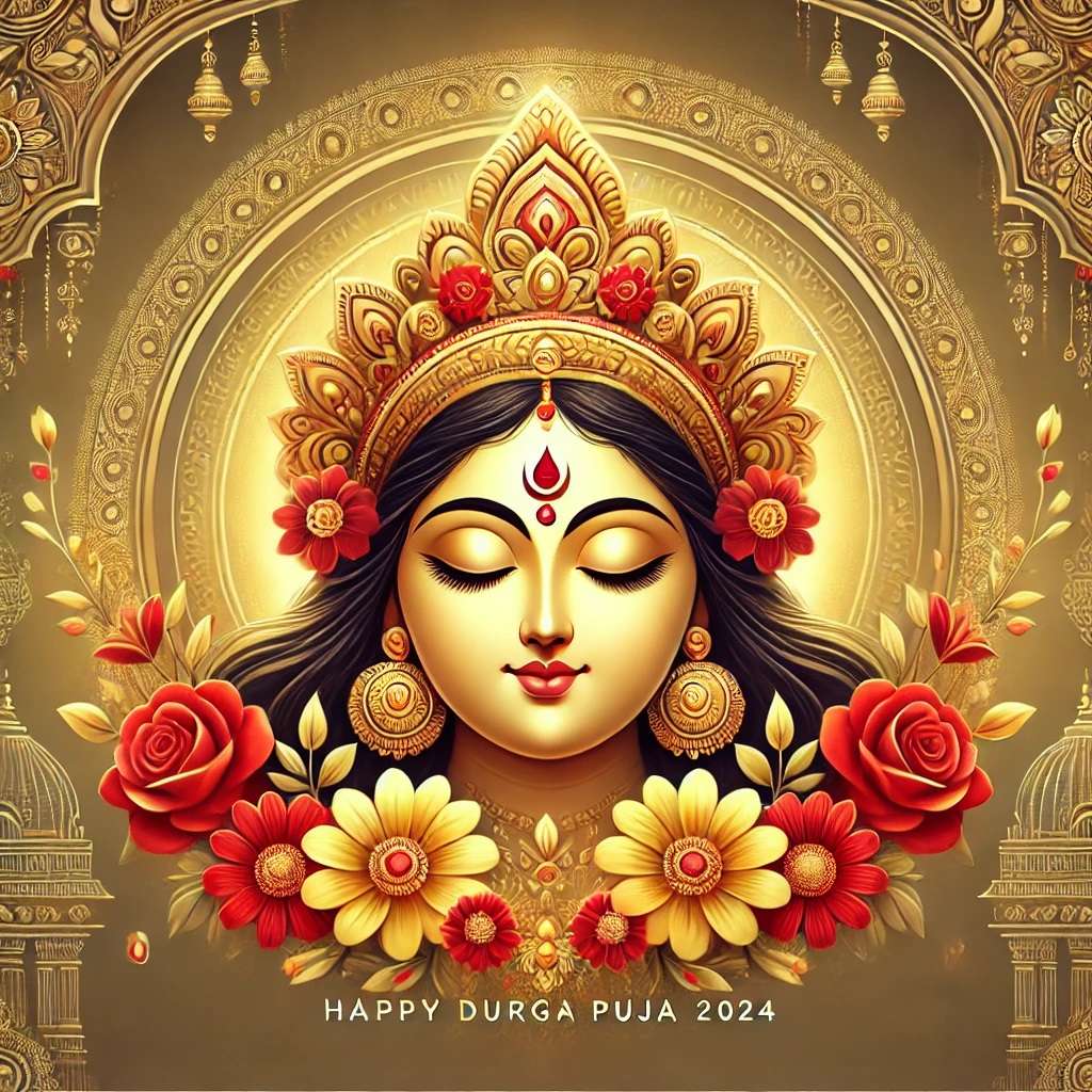 Happy durga puja 2024 beautiful image for share on social media